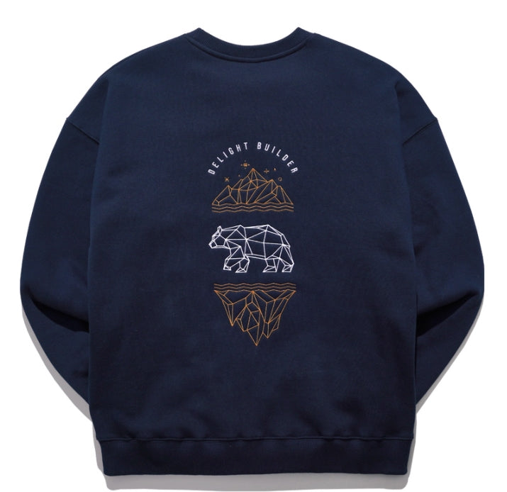 ティーダブリューエヌ(TWN)  GEOMETRY SWEAT SHIRT NAVY STMT3300
