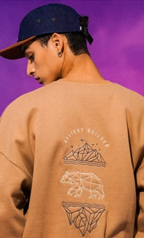 ティーダブリューエヌ(TWN)  GEOMETRY SWEAT SHIRT BEIGE STMT3300