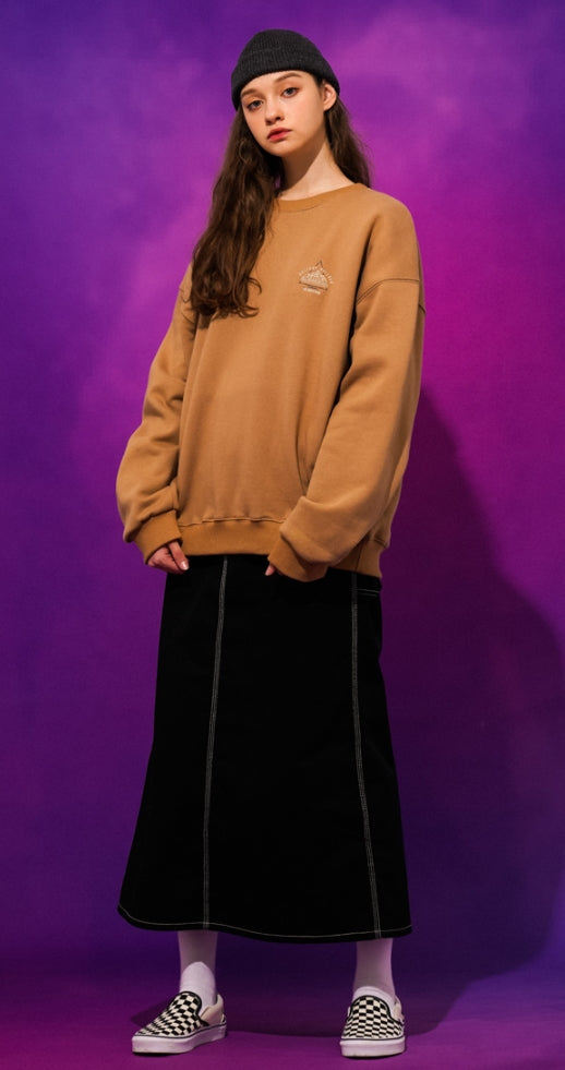 ティーダブリューエヌ(TWN)  GEOMETRY SWEAT SHIRT BEIGE STMT3300