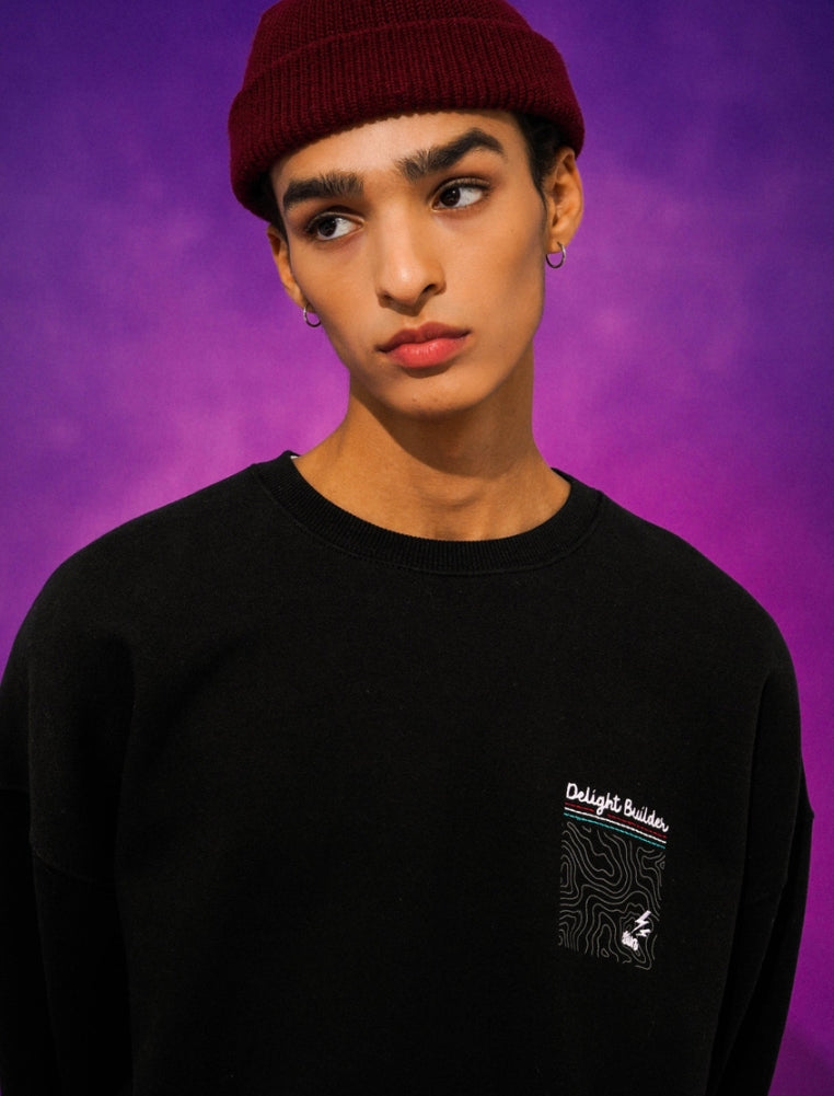 ティーダブリューエヌ(TWN)  MAPFIND SWEAT SHIRT BLACK STMT3303