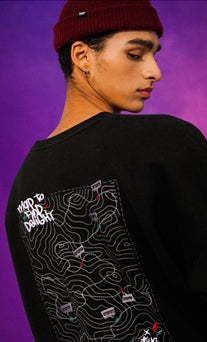 ティーダブリューエヌ(TWN)  MAPFIND SWEAT SHIRT BLACK STMT3303