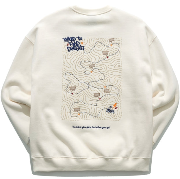 ティーダブリューエヌ(TWN)  MAPFIND SWEAT SHIRT IVORY STMT3303