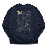 ティーダブリューエヌ(TWN)  MAPFIND SWEAT SHIRT NAVY STMT3303