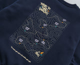 ティーダブリューエヌ(TWN)  MAPFIND SWEAT SHIRT NAVY STMT3303