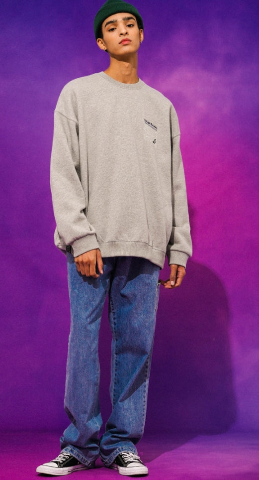 ティーダブリューエヌ(TWN)  MAPFIND SWEAT SHIRT GREY STMT3303