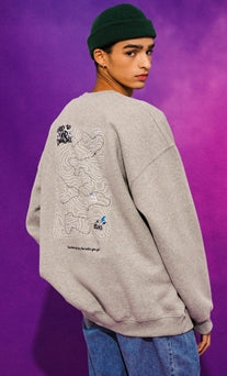 ティーダブリューエヌ(TWN)  MAPFIND SWEAT SHIRT GREY STMT3303