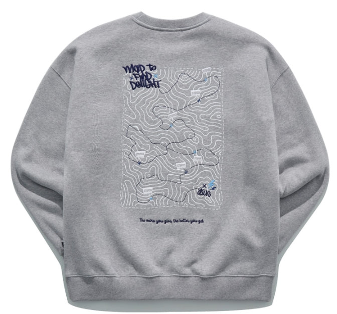 ティーダブリューエヌ(TWN)  MAPFIND SWEAT SHIRT GREY STMT3303