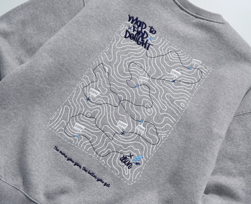 ティーダブリューエヌ(TWN)  MAPFIND SWEAT SHIRT GREY STMT3303