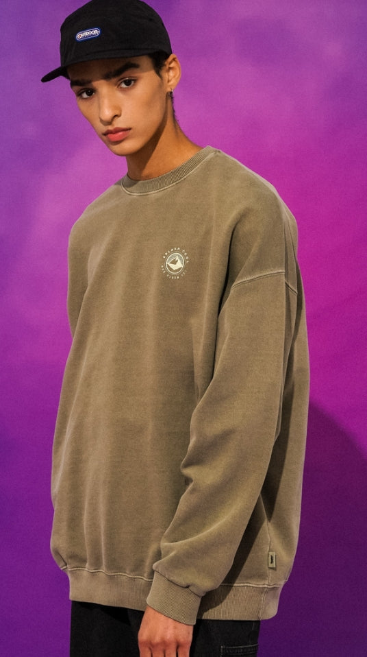 ティーダブリューエヌ(TWN)  ICEBERG PIGMENT SWEAT SHIRT KHAKI  STMT3295