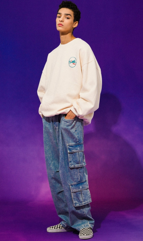 ティーダブリューエヌ(TWN)  BUILDERONE SWEAT SHIRT IVORY STMT3294