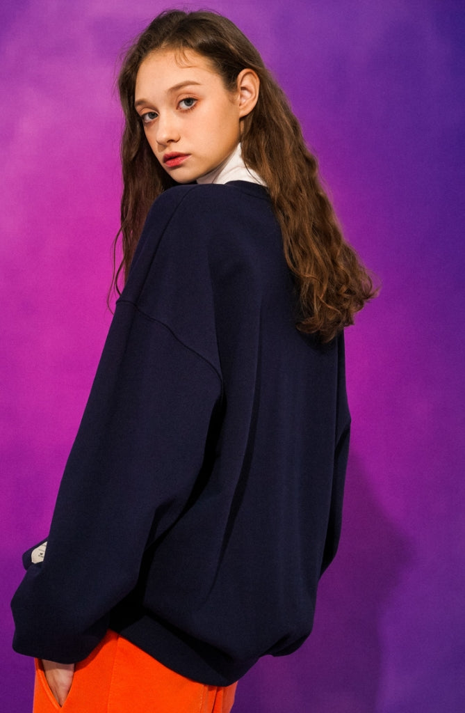 ティーダブリューエヌ(TWN)  MITTY SWEAT SHIRT NAVY LMMT3298