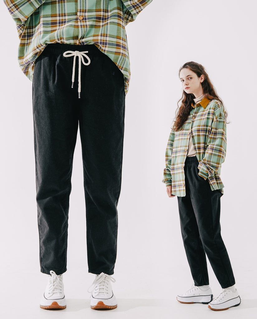 ダブルユーブイプロジェクト(WV PROJECT)  Plain Cotton Banding Pants Black CJLP7432