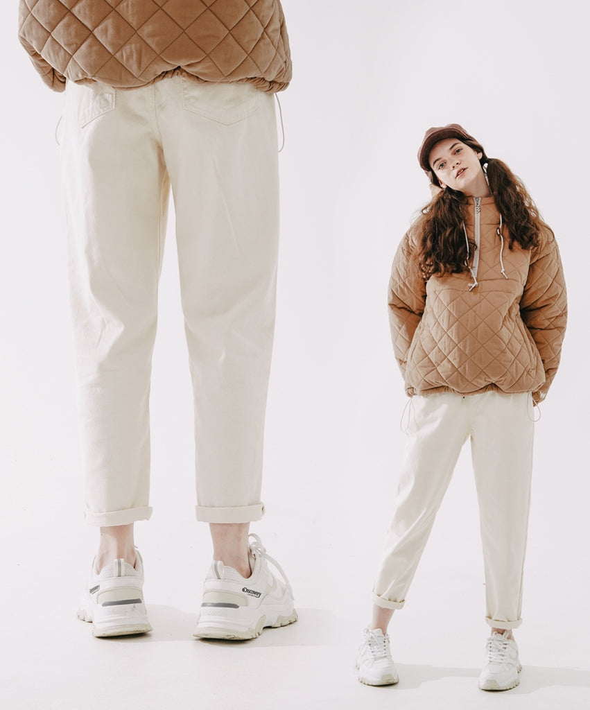 ダブルユーブイプロジェクト(WV PROJECT)  Plain Cotton Banding Pants Cream CJLP7432