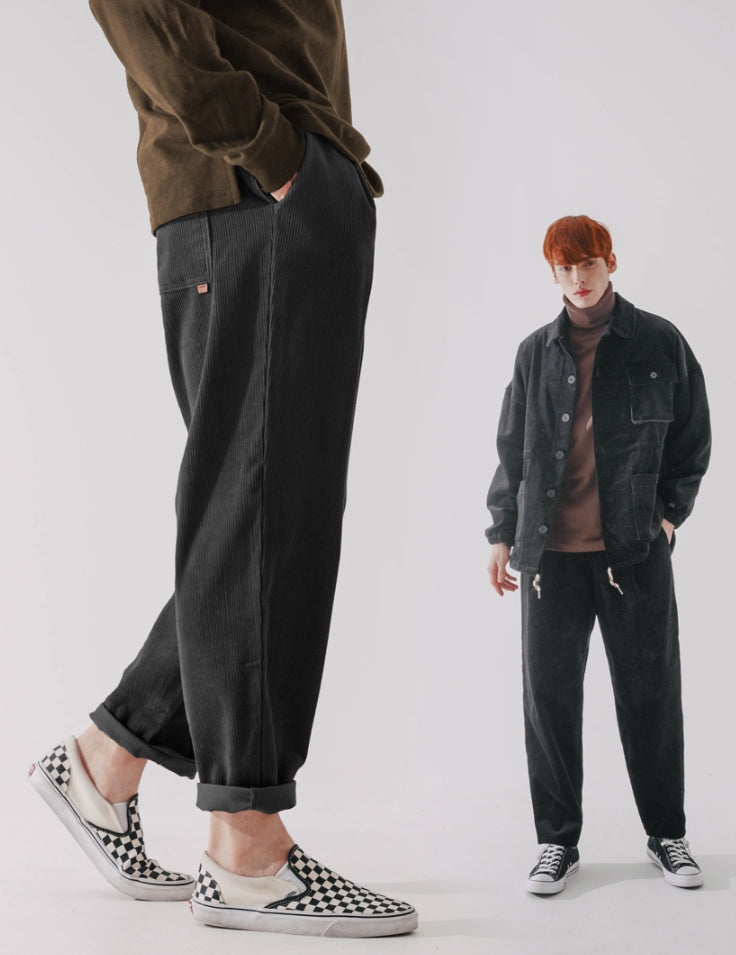 ダブルユーブイプロジェクト(WV PROJECT) Churos Corduroy Banding Pants Black CJLP7423