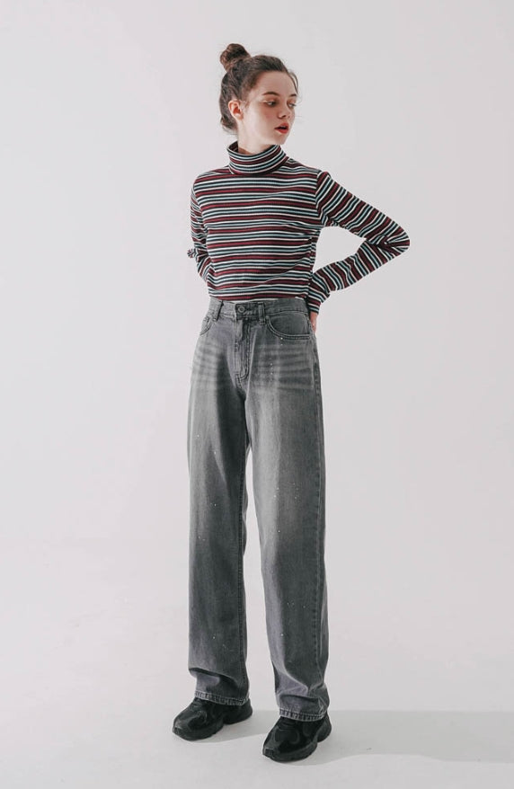 ダブルユーブイプロジェクト(WV PROJECT) Inky Sprinkle Wide Denim Pants Gray CJLP7415