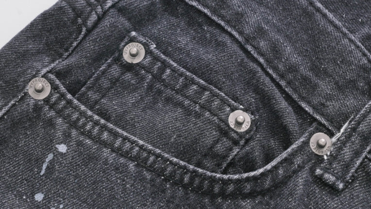 ダブルユーブイプロジェクト(WV PROJECT) Inky Sprinkle Wide Denim Pants Black CJLP7415