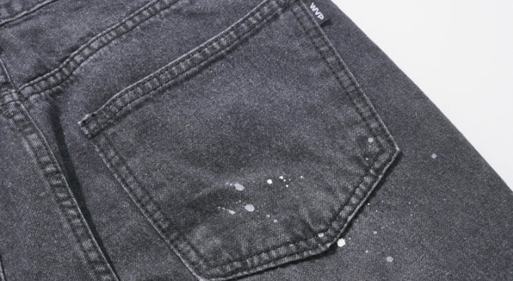 ダブルユーブイプロジェクト(WV PROJECT) Inky Sprinkle Wide Denim Pants Black CJLP7415
