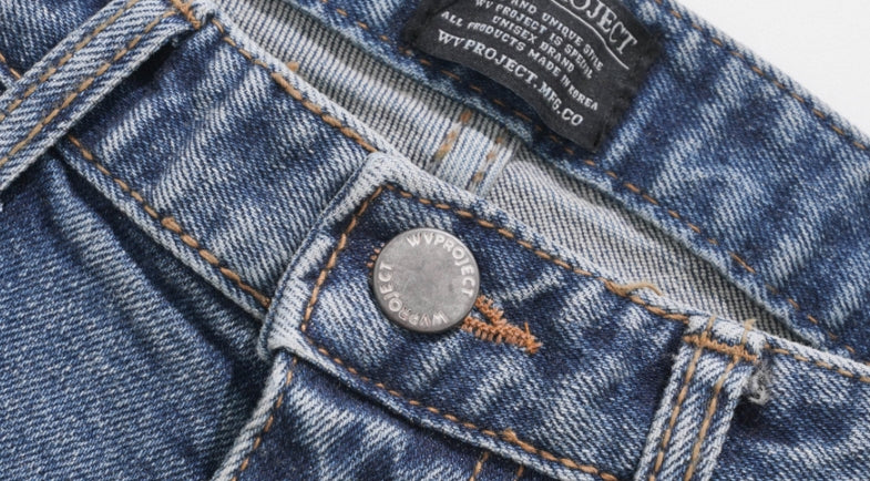 ダブルユーブイプロジェクト(WV PROJECT) Mixed Denim Pants Blue CJLP7426