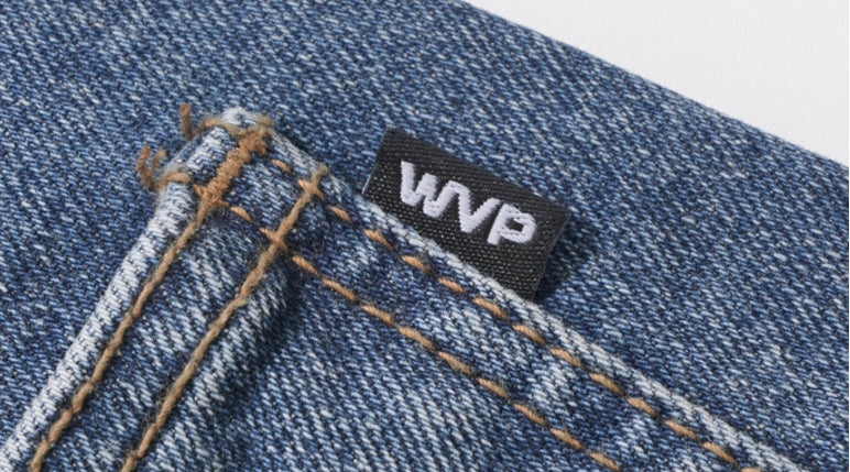 ダブルユーブイプロジェクト(WV PROJECT) Mixed Denim Pants Blue CJLP7426