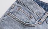 ダブルユーブイプロジェクト(WV PROJECT) Mixed Denim Pants GreyBlue CJLP7426