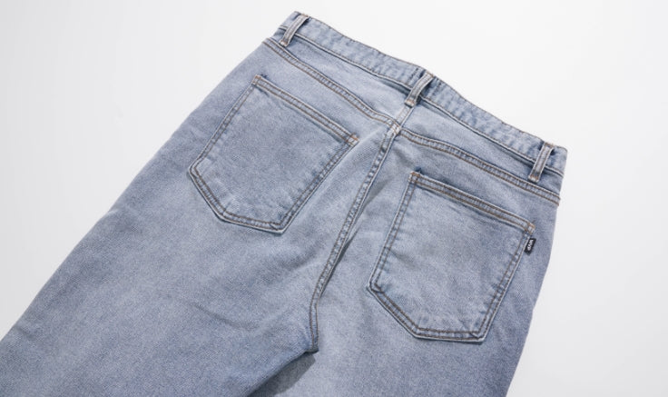 ダブルユーブイプロジェクト(WV PROJECT) Mixed Denim Pants GreyBlue CJLP7426