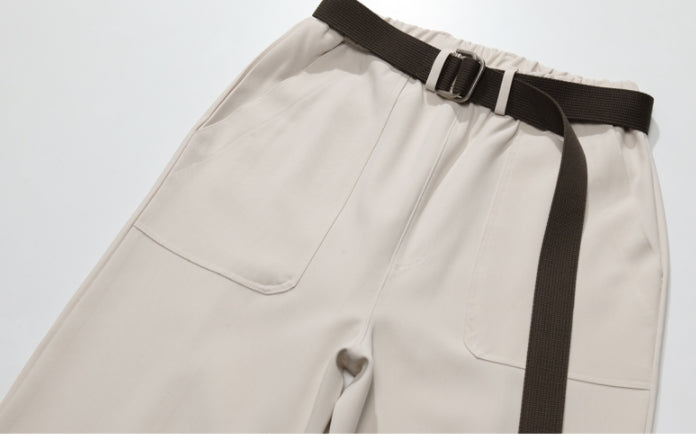 ダブルユーブイプロジェクト(WV PROJECT) BELT BANDING CROP PANTS LIGHT GREY JJLP7257
