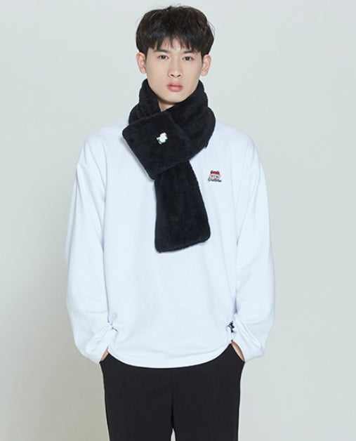 ロマンティッククラウン(ROMANTIC CROWN) FLEECE MUFFLER_BLACK