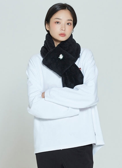 ロマンティッククラウン(ROMANTIC CROWN) FLEECE MUFFLER_BLACK