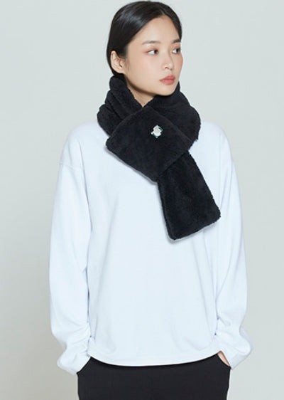 ロマンティッククラウン(ROMANTIC CROWN) FLEECE MUFFLER_BLACK