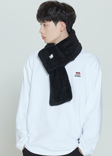 ロマンティッククラウン(ROMANTIC CROWN) FLEECE MUFFLER_BLACK