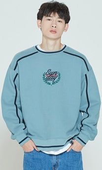 ロマンティッククラウン(ROMANTIC CROWN) SHOULDER LINE SWEATSHIRT_LIGHT BLUE