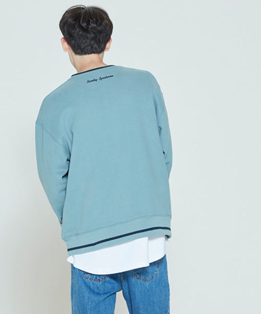ロマンティッククラウン(ROMANTIC CROWN) SHOULDER LINE SWEATSHIRT_LIGHT BLUE