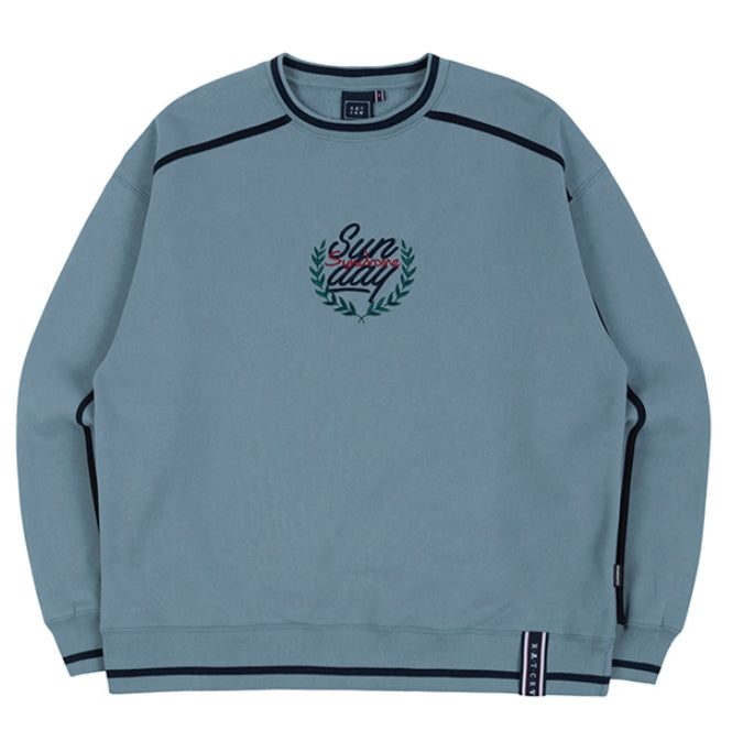 ロマンティッククラウン(ROMANTIC CROWN) SHOULDER LINE SWEATSHIRT_LIGHT BLUE