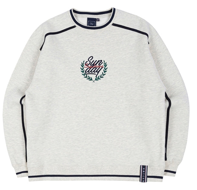 ロマンティッククラウン(ROMANTIC CROWN) SHOULDER LINE SWEATSHIRT_MELANGE IVORY