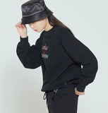 ロマンティッククラウン(ROMANTIC CROWN) CHECKLIST SWEATSHIRT_BLACK