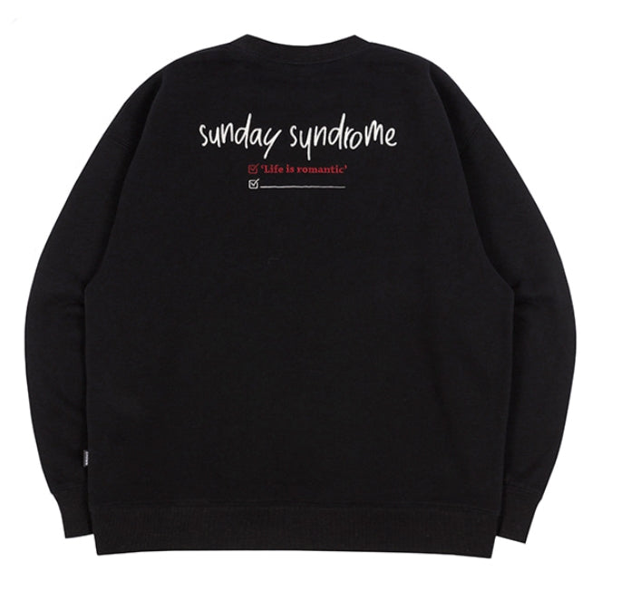 ロマンティッククラウン(ROMANTIC CROWN) CHECKLIST SWEATSHIRT_BLACK