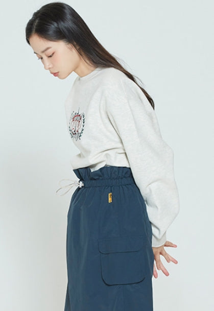 ロマンティッククラウン(ROMANTIC CROWN) CHECKLIST SWEATSHIRT_MELANGE IVORY