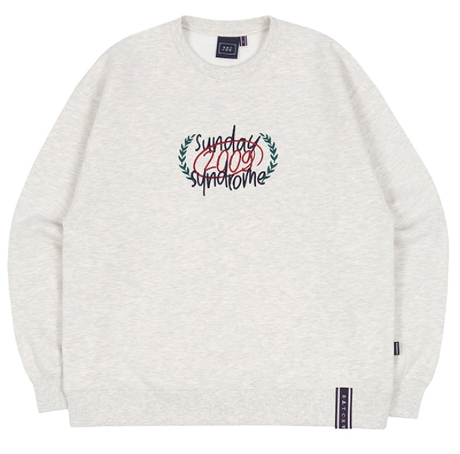 ロマンティッククラウン(ROMANTIC CROWN) CHECKLIST SWEATSHIRT_MELANGE IVORY