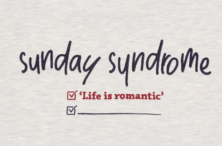 ロマンティッククラウン(ROMANTIC CROWN) CHECKLIST SWEATSHIRT_MELANGE IVORY