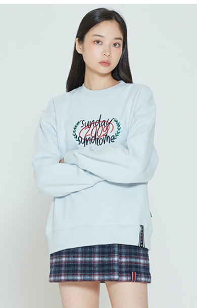 ロマンティッククラウン(ROMANTIC CROWN)  CHECKLIST SWEATSHIRT_SKY BLUE