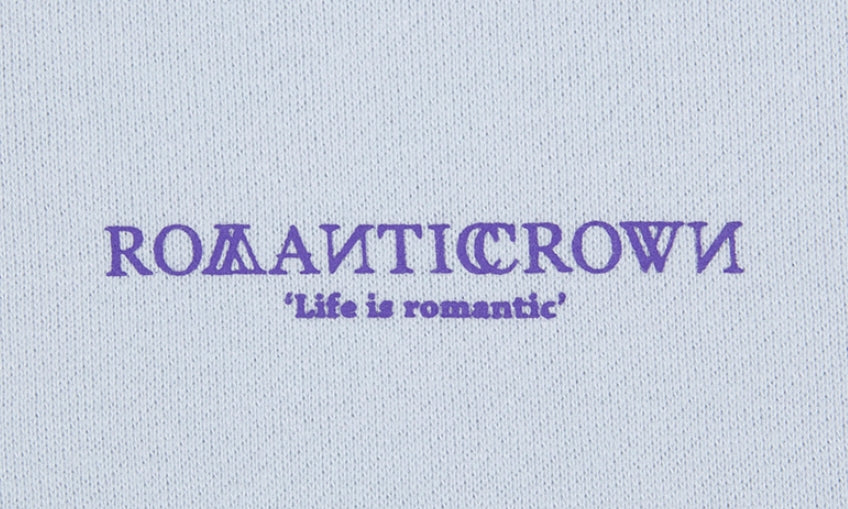ロマンティッククラウン(ROMANTIC CROWN)  RMTCRW SLOGAN SWEAT SHIRT_SKY BLUE
