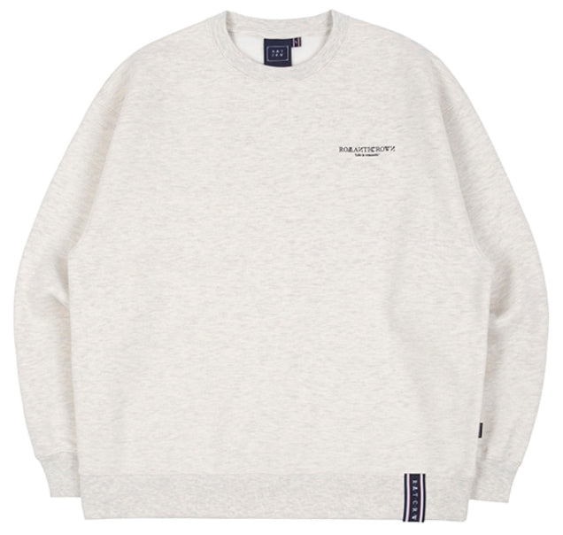 ロマンティッククラウン(ROMANTIC CROWN) RMTCRW SLOGAN SWEAT SHIRT_MELANGE IVORY