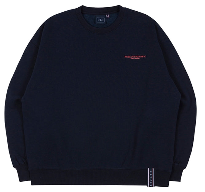 ロマンティッククラウン(ROMANTIC CROWN) RMTCRW SLOGAN SWEAT SHIRT_NAVY