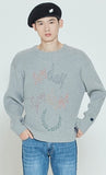 ロマンティッククラウン(ROMANTIC CROWN) SUNDAY SYNDROME SCRIBBLE LOGO KNITWEAR_GREY
