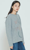 ロマンティッククラウン(ROMANTIC CROWN) SUNDAY SYNDROME SCRIBBLE LOGO KNITWEAR_GREY
