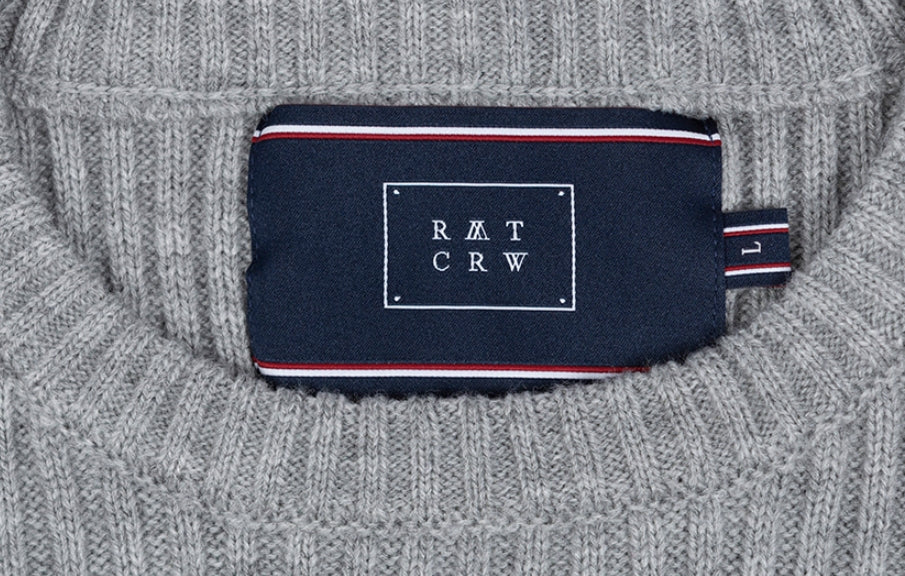 ロマンティッククラウン(ROMANTIC CROWN) SUNDAY SYNDROME SCRIBBLE LOGO KNITWEAR_GREY