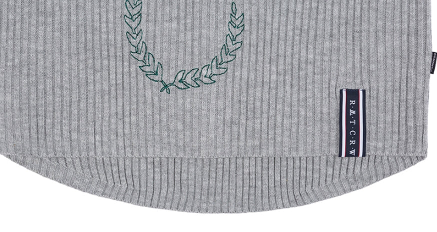 ロマンティッククラウン(ROMANTIC CROWN) SUNDAY SYNDROME SCRIBBLE LOGO KNITWEAR_GREY