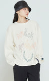 ロマンティッククラウン(ROMANTIC CROWN) SUNDAY SYNDROME SCRIBBLE LOGO KNITWEAR_OATMEAL