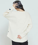 ロマンティッククラウン(ROMANTIC CROWN) SUNDAY SYNDROME SCRIBBLE LOGO KNITWEAR_OATMEAL