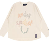 ロマンティッククラウン(ROMANTIC CROWN) SUNDAY SYNDROME SCRIBBLE LOGO KNITWEAR_OATMEAL